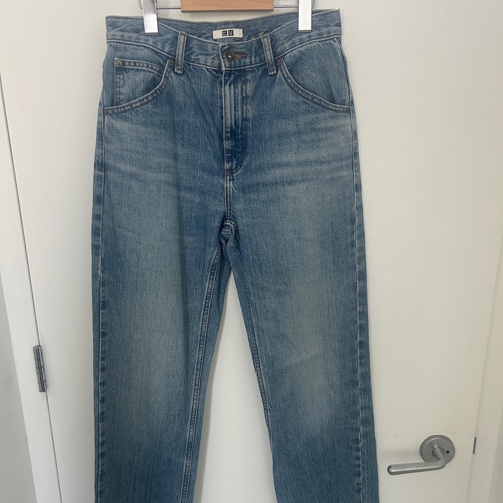 Uniqlo Women’s Blue Classic Straight Jeans 26x32 – Vintage Fade, Casual Everyday
